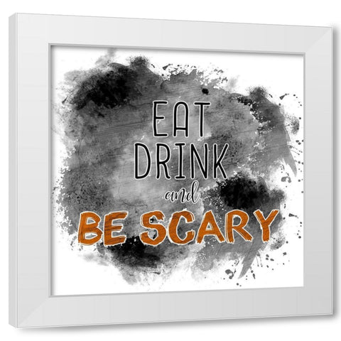 Eat Drink White Modern Wood Framed Art Print by Kimberly, Allen