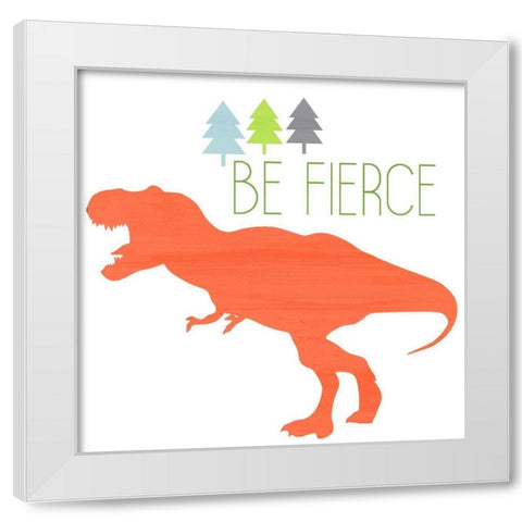 Dino Brave 3 White Modern Wood Framed Art Print by Kimberly, Allen