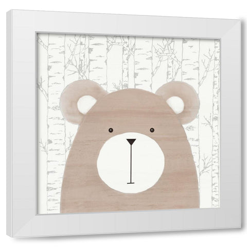 Woodland Friends 1 White Modern Wood Framed Art Print by Kimberly, Allen