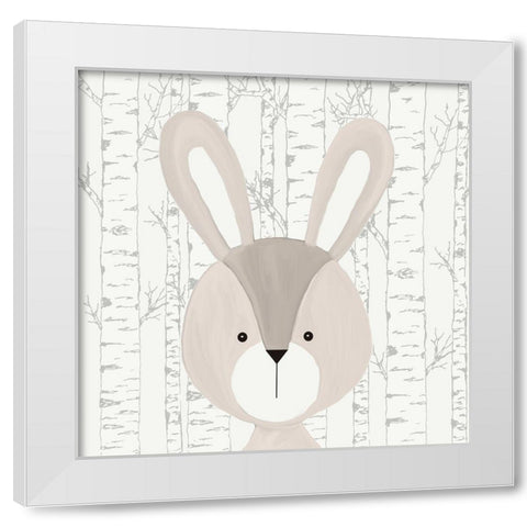 Woodland Friends 3 White Modern Wood Framed Art Print by Kimberly, Allen