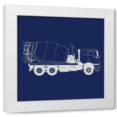 Trucks Trucks 1 White Modern Wood Framed Art Print by Kimberly, Allen