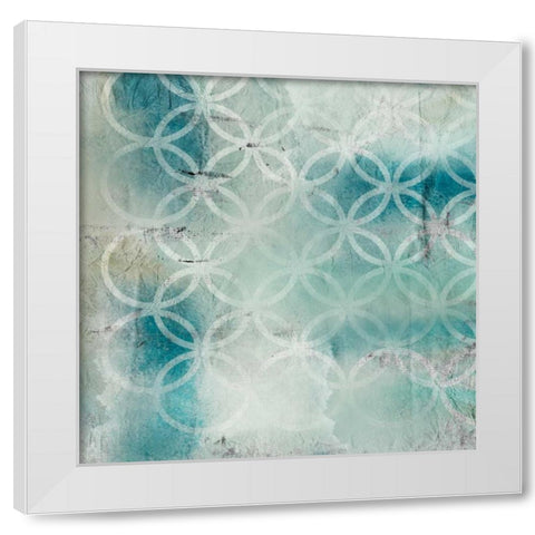 Teal Geo 1 White Modern Wood Framed Art Print by Allen, Kimberly