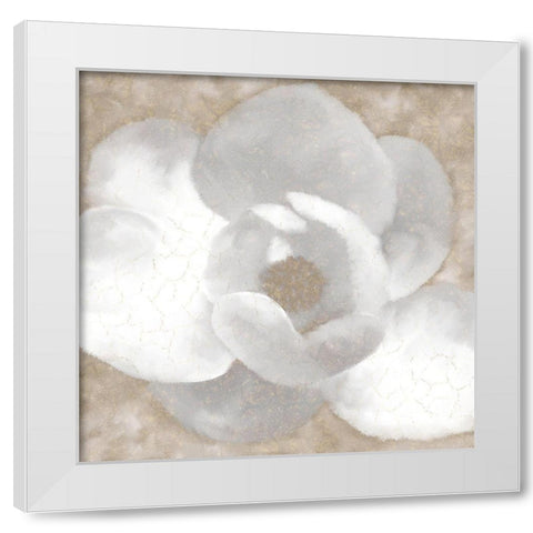 Magnolia Center 1 White Modern Wood Framed Art Print by Kimberly, Allen