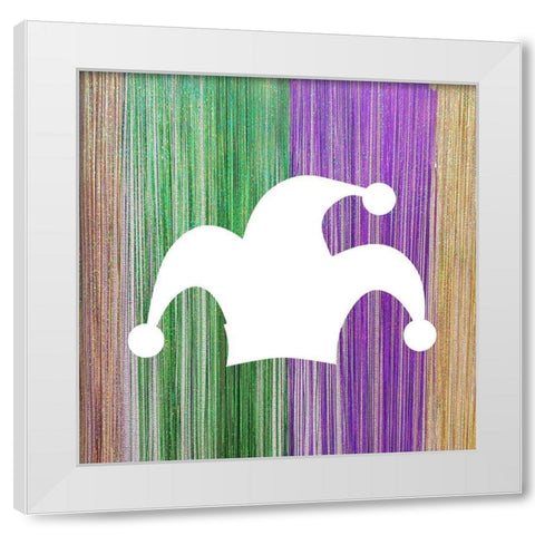 Mardi Gras 3 White Modern Wood Framed Art Print by Kimberly, Allen