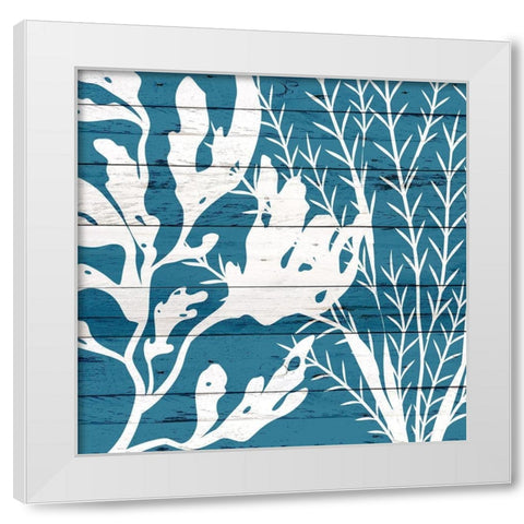 Sea Blues 1 White Modern Wood Framed Art Print by Kimberly, Allen