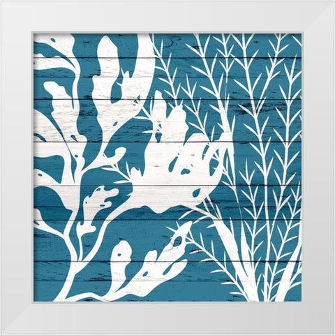Sea Blues 1 White Modern Wood Framed Art Print by Kimberly, Allen
