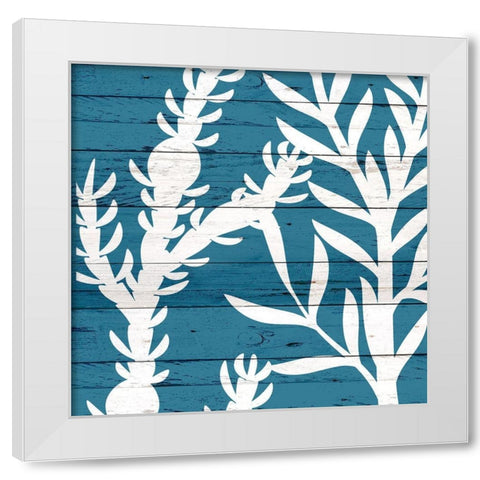 Sea Blues 2 White Modern Wood Framed Art Print by Kimberly, Allen