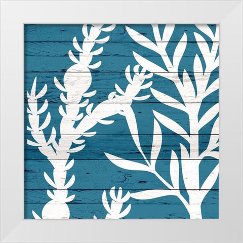 Sea Blues 2 White Modern Wood Framed Art Print by Kimberly, Allen