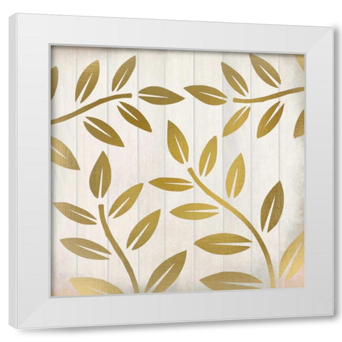 Golden Ferns 2 White Modern Wood Framed Art Print by Allen, Kimberly