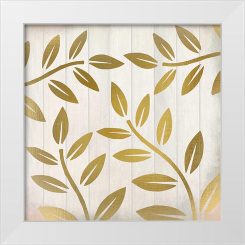 Golden Ferns 2 White Modern Wood Framed Art Print by Allen, Kimberly