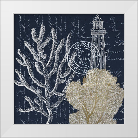 Sea Letters 1 White Modern Wood Framed Art Print by Kimberly, Allen