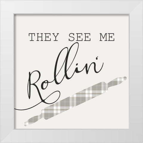 Rollin 1 White Modern Wood Framed Art Print by Kimberly, Allen