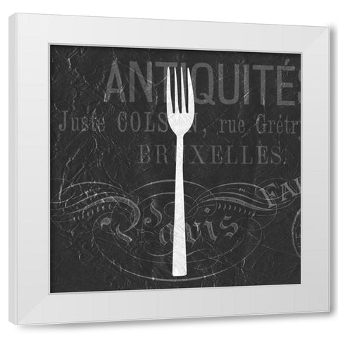Utensils 1 White Modern Wood Framed Art Print by Kimberly, Allen
