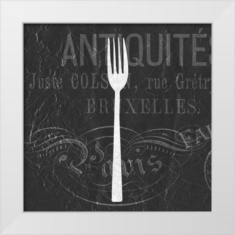 Utensils 1 White Modern Wood Framed Art Print by Kimberly, Allen