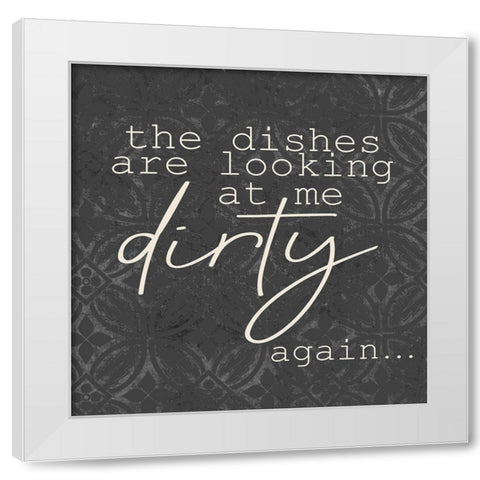 The Dishes Squared White Modern Wood Framed Art Print by Kimberly, Allen