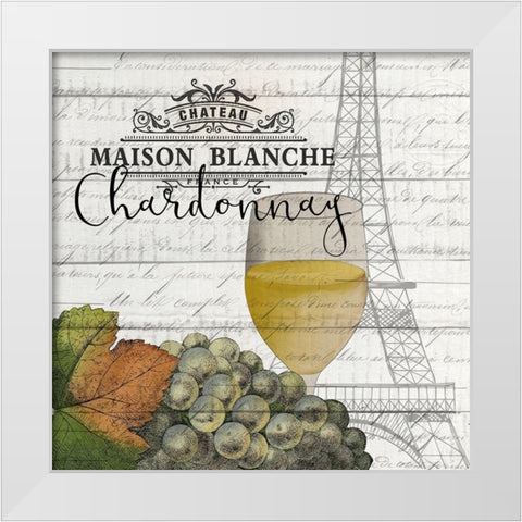 Vino Paris 2 White Modern Wood Framed Art Print by Kimberly, Allen