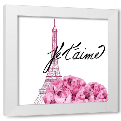 Perfume Floral 2 White Modern Wood Framed Art Print by Kimberly, Allen