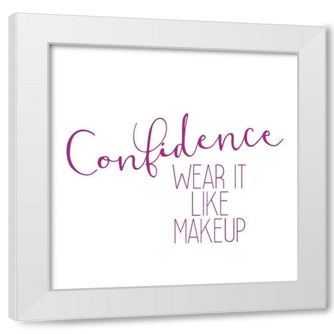 Pink Lips 2 White Modern Wood Framed Art Print by Kimberly, Allen