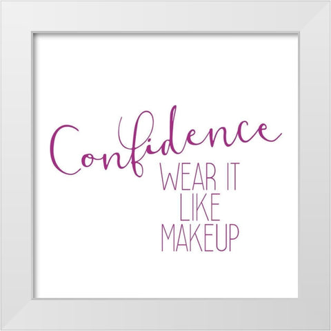 Pink Lips 2 White Modern Wood Framed Art Print by Kimberly, Allen