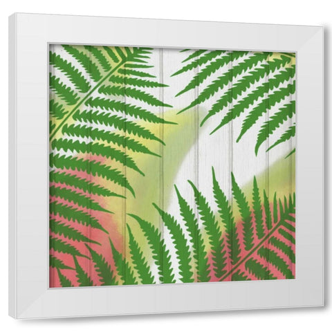 Tropical  Leaves 2 White Modern Wood Framed Art Print by Allen, Kimberly