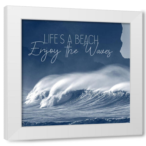 Against the Waves 4 White Modern Wood Framed Art Print by Kimberly, Allen