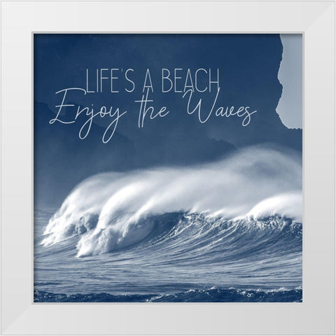 Against the Waves 4 White Modern Wood Framed Art Print by Kimberly, Allen