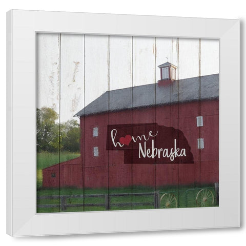 Home Nebraska White Modern Wood Framed Art Print by Kimberly, Allen