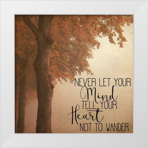 Never Let your Mind White Modern Wood Framed Art Print by Kimberly, Allen