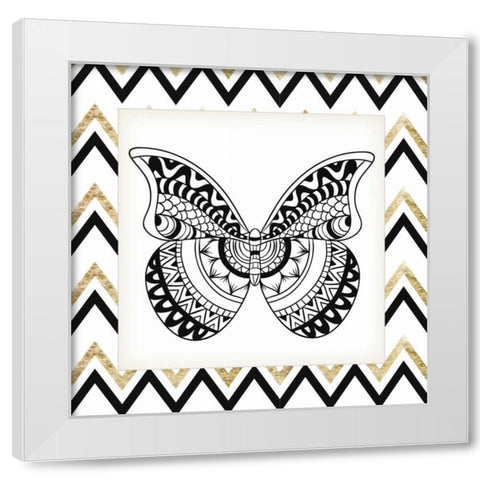 Zig Zag Butterfly 1 White Modern Wood Framed Art Print by Allen, Kimberly
