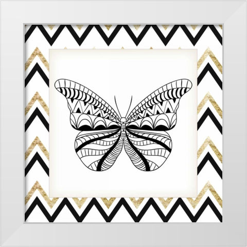 Zig Zag Butterfly 2 White Modern Wood Framed Art Print by Allen, Kimberly