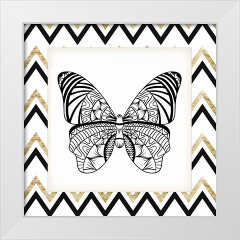 Zig Zag Butterfly 3 White Modern Wood Framed Art Print by Allen, Kimberly