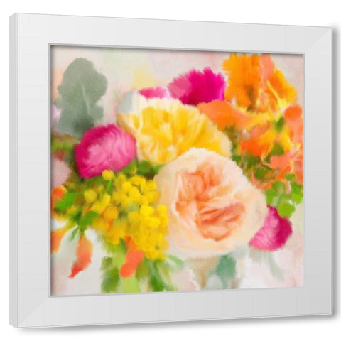 Burst of Color White Modern Wood Framed Art Print by Kimberly, Allen