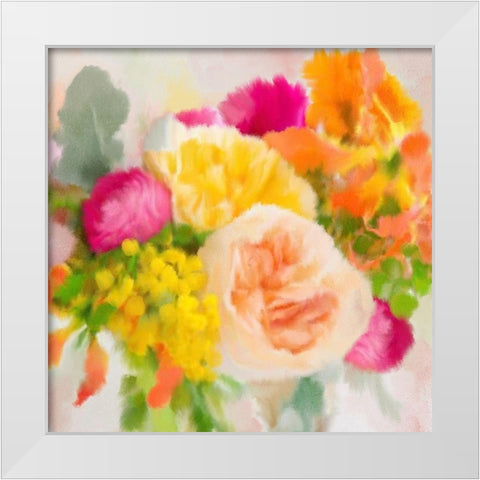 Burst of Color White Modern Wood Framed Art Print by Kimberly, Allen