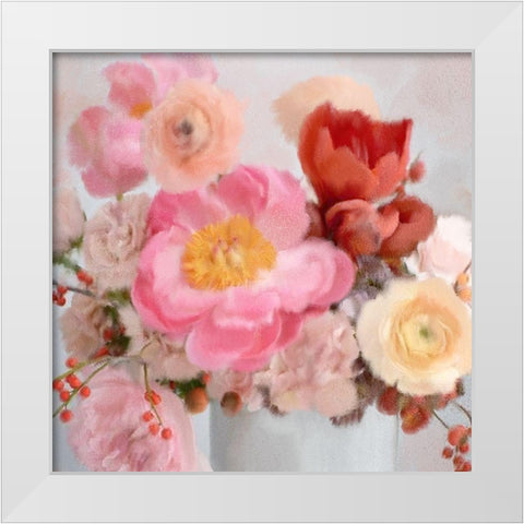 Summer Bouquet White Modern Wood Framed Art Print by Kimberly, Allen