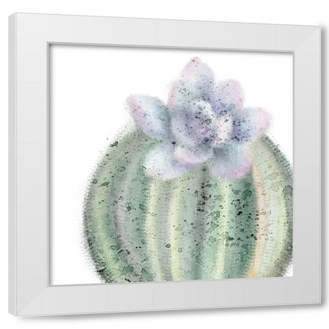 Succulent Speckled 2 White Modern Wood Framed Art Print by Kimberly, Allen