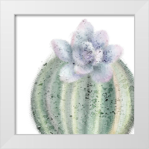 Succulent Speckled 2 White Modern Wood Framed Art Print by Kimberly, Allen