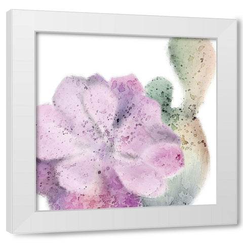 Succulent Speckled 3 White Modern Wood Framed Art Print by Kimberly, Allen