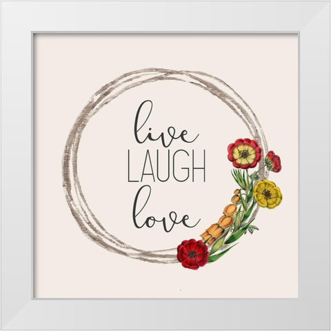 Live Well 6 White Modern Wood Framed Art Print by Kimberly, Allen