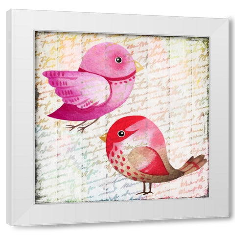 Chirping 3 White Modern Wood Framed Art Print by Allen, Kimberly