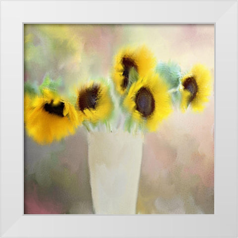 Sunny Bouquet White Modern Wood Framed Art Print by Kimberly, Allen