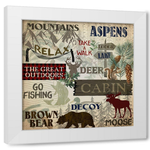 Rustic Lodge White Modern Wood Framed Art Print by Kimberly, Allen