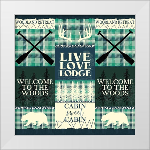 Welcome to The Woods White Modern Wood Framed Art Print by Kimberly, Allen