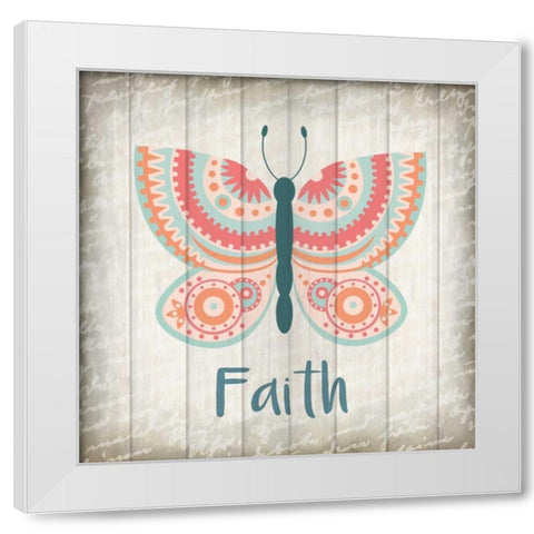 Butterfly Faith White Modern Wood Framed Art Print by Allen, Kimberly