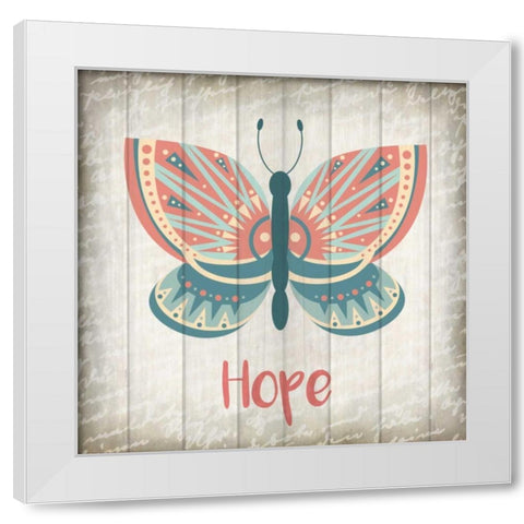 Butterfly Hope White Modern Wood Framed Art Print by Allen, Kimberly