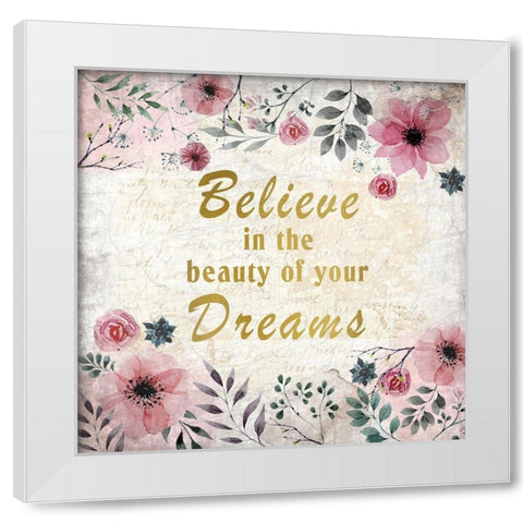 Blooming Dreams 3 White Modern Wood Framed Art Print by Kimberly, Allen