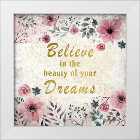 Blooming Dreams 3 White Modern Wood Framed Art Print by Kimberly, Allen