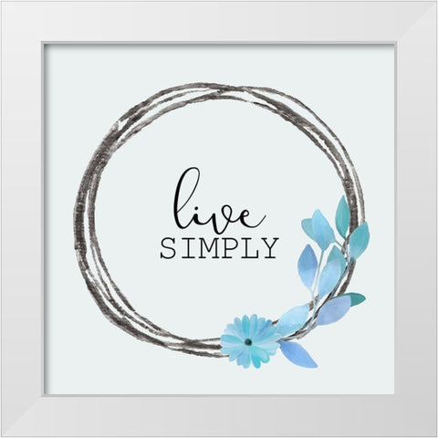 Blue Hues 5 White Modern Wood Framed Art Print by Kimberly, Allen