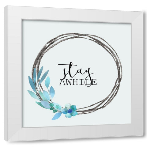 Blue Hues 6 White Modern Wood Framed Art Print by Kimberly, Allen