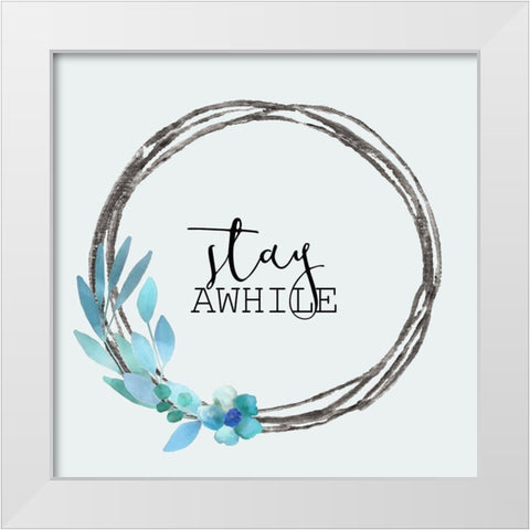 Blue Hues 6 White Modern Wood Framed Art Print by Kimberly, Allen