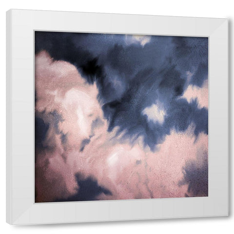 Navy Pink Passion White Modern Wood Framed Art Print by Kimberly, Allen